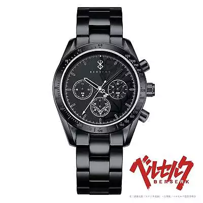 Anime Berserk Natural Diamond Chronograph Wrist Watch All Black Limited 500 • $332.49