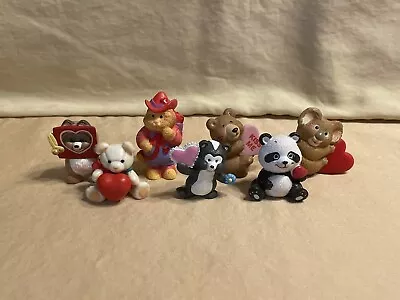 Hallmark Vintage Merry Miniatures Valentine Love Lot 7 Figurines Skunk Bear Cat  • $29.66