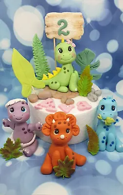 Edible Baby Dino Dinosaur Handmade Birthday Cake Topper • £67