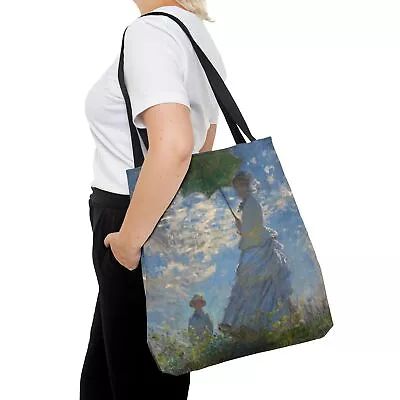 Claude Monet's Woman With A Parasol Masterpiece All Over Print Tote Bag • $18.66