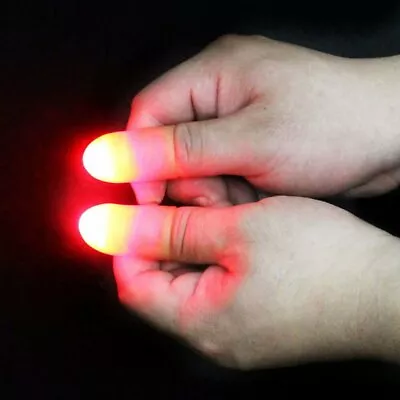 2pcs Magic Light Up Finger Fingers LED Tricks Thumb Props Lights Novelty Toys • $9.88