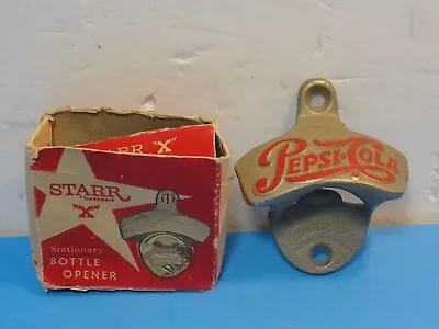 Rare NOS Vintage Pepsi Cola Wall Mount Bottle Opener Starr X Newport News VA • $124.95