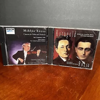 Lot: 2 Miklos Rozsa CD Concerto For Violin And Orchestra Korngold Duo Opus 7 • $35