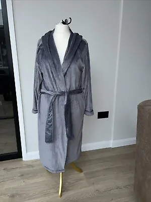 Grey Velvet Velour Women’s Ted Baker Hooded Dressing Gown Gift  Size 12-14 • £48