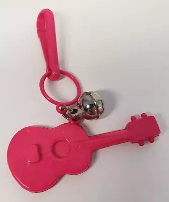 Guitar Clip On Bell Charm Hot Pink 80s Retro Plastic • $8.39