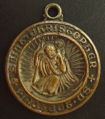 Vintage Saint Christopher Medal Religious Holy Catholic • $10.39