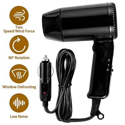 12V Car Styling Hair Dryer 2 Speed Car Hair Blow Dryer With Foldable ☑ • $34.99