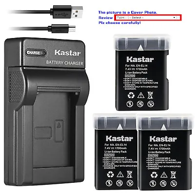 Kastar Battery Slim Charger For Nikon D5100 D5200 D5300 D3100 D3200 D3300 P7000 • $6.59