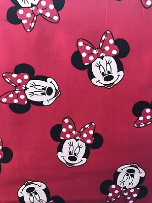 DISNEY MINNIE MOUSE FABRIC TOSS DOT BOW SPRINGS CREATIVE COTTON  BTY 36”x44” • $14.99