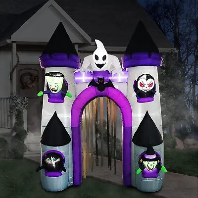 11FT Halloween LED Inflatable Ghost Zombie Castle Arch Gate Outdoor Holiday Deco • £42.95