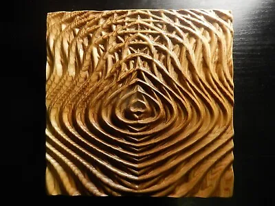 Wood Carved Picture Wall Decoration Plaque. Abstract.Waves #3. Perfect Gift • $34.90