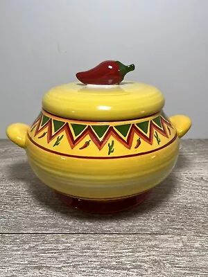 ONEIDA La Fiesta! Southwestern Chili Pepper Serving Dish W/ Lid Tureen 2.5 Qt • $28.99