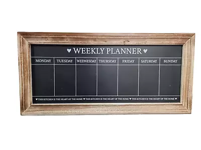 £13.89 • Buy Large Weekly Planner Wooden Chalkboard Menu Blackboard Vintage Kitchen Message