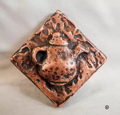 Copper Teapot Decorative Tile Dots By Metal Tile Arts Manufacturing (set Of 3) • £32.25