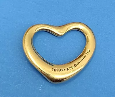 Tiffany & Co Elsa Peretti - Large Open Heart Yellow Gold Charm - 18k 750  22MM • $629.99