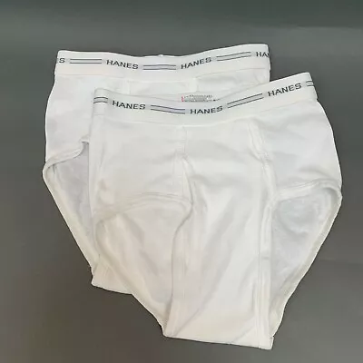 Hanes Boys Briefs Medium 10-12 White 100% Cotton Lot Of 2 • $12.99