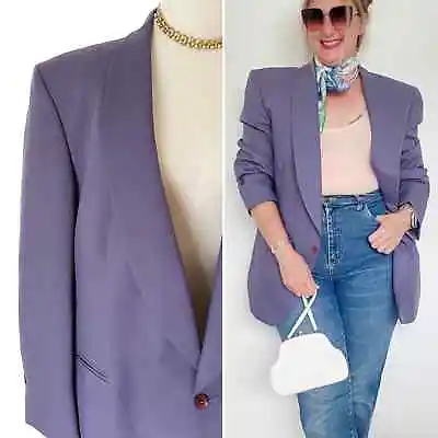 Vintage 70s Purple Shawl Collar Tuxedo Formal Evening Jacket Size 44R / XL • $88