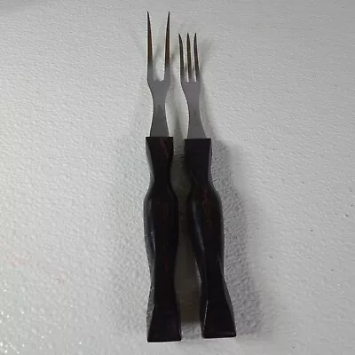 Cutco Meat Turning Fork Set Model 1726 ~ 1727  11 In • 12 In Brown Swirl Handles • $19.99