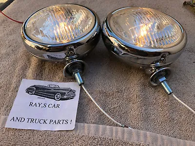 New Pair Of Small 6-volt Clear Color Vintage Style Driving Lights ! • $59.99