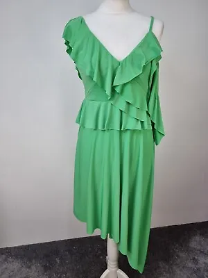 £13.90 • Buy NEW ASOS DESIGN Maternity Asymmetric Ruffle Soft Midi Dress Uk 10 Party Green