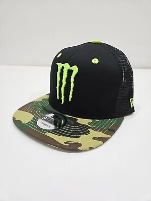 Monster Energy Drink New Era 9Fifty Hat Black Green Mens Snapback Adjustable Cap • $45