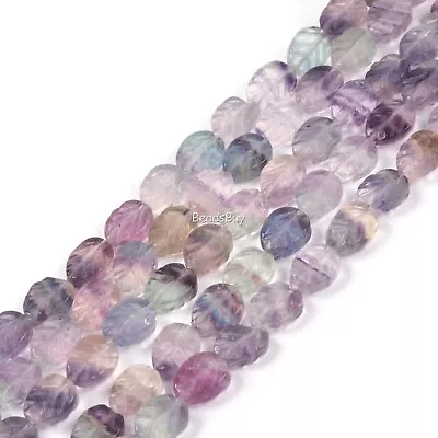 8mm Gemstone Stone Carved Leaf Loose Beads DIY Jewelry Making Beads Strand 15.5  • £12.59