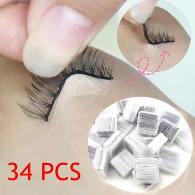 £3.42 • Buy 34 Pieces/Box Reusable Self-Adhesive Eyelash Glue Strip False Eyelashes Black