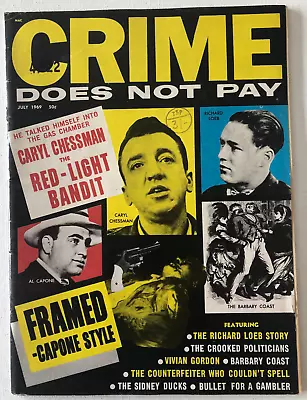 £1 • Buy Crime Does Not Pay - Jul 1969 - Us True Crime Magazine - Very Rare