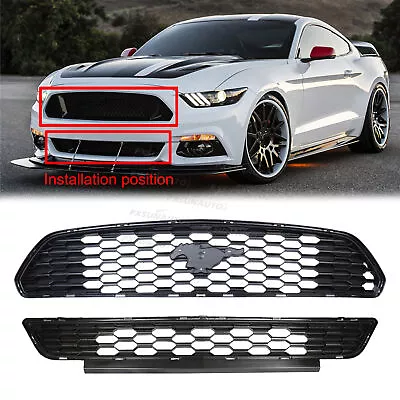 Front Bumper Lower Grille Grill Honeycomb Style For Ford Mustang 2015 2016 2017 • $70.99