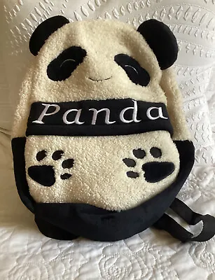 Large Furry Panda Spacious Backpack Black & White • £11.99