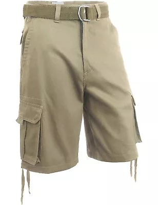 Mens Cargo Shorts With Belt 30 52 Twill Short Camo Pants Summer Multi Pocket • $29.99