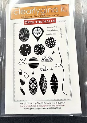 Gina K Designs 28 Piece Clear Stamp Set Deck The Halls Christmas Ornaments • $5.99