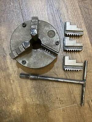 Vintage 5” Manual Lathe Chuck 3-Jaw W Key Extra Teeth • $70