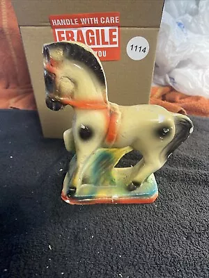 $20 • Buy Vintage Carnival Chalkware Circus Horse   6” Tall Box1114