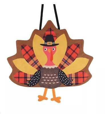 Thanksgiving Turkey Burlap Door Decorations16.5 X 17.3  Turkey Door Hanger For • $10.99