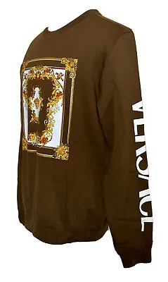 NWT $850 Versace Medusa Renaissance Khaki Cotton Sweatshirt Large 1008282 • $382.49