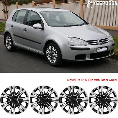 For VW Golf 15  Set Of 4 Hubcaps Wheel Rims Cover Hub Caps Fits R15 Steel Wheel • $75.17