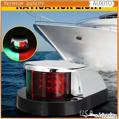 LED Marine Boat Yacht Bow Ship Deck Navigation Light Nav Lamp 12V 3W Green +Red • $13.99