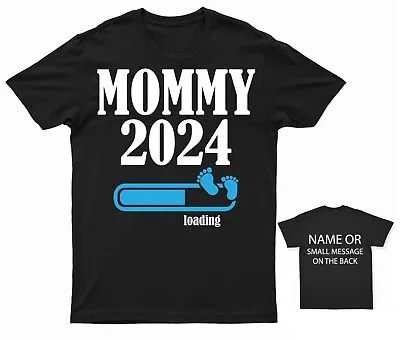 Mommy 2024 Any Year Loading Boy T-Shirt  Pregnancy Announcement Expecting Baby B • £13.95