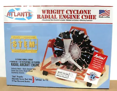 Atlantis M6052 Wright Cyclone Radial Aircraft Engine Kit 1:12 New USA X Monogram • $31.99