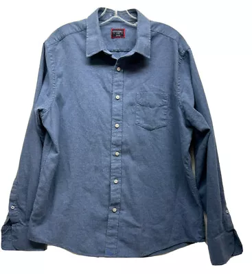 UNTUCKit Mens Size L Long Sleeve Blue Button Down Lightweight Flannel Shirt (M3) • $16.19