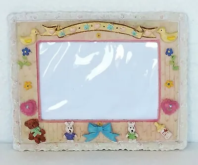 Vintage Photo Picture Frame Baby Boy Or Girl 3D Resin For A 4 7/8  X 3 1/4  Pic • $18.95