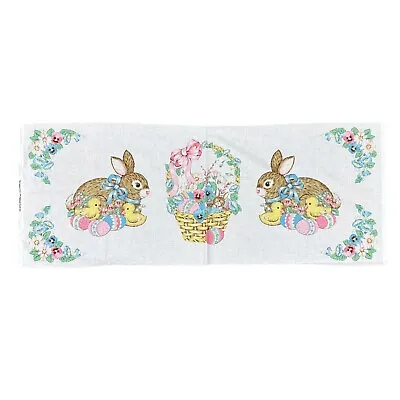 1 Panel Vintage Easter Parade Bunnies Eggs Chicks Basket Cotton Fabric Wamsutta • $8.99