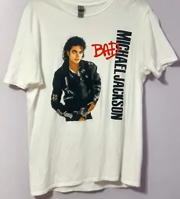 Michael Jackson MJ Bad T Shirt Graphic Tee Album Cover Large Unisex • $18.99