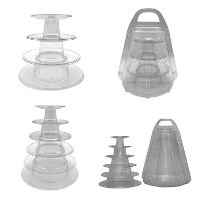6 Or 4 Tier Round Cupcake Cake Acrylic Display Holder Dessert FOR Party Wedding • $16.06