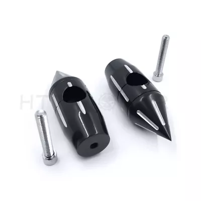 2 1/4  Black Spike Handlebar Risers For Harley Softail Dyna Sportster Custom 1'' • $37.79