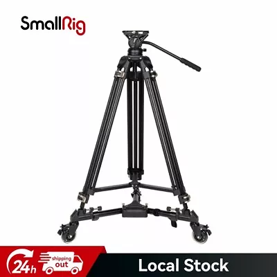 SmallRig Manfrotto QR Plate Professional Video Tripod 3751 With Tripod Dolly • $308