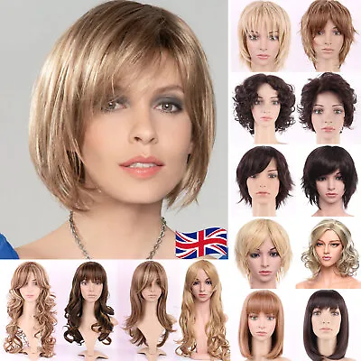 Womens Short Straight Wavy Curly Hair Bob Wig Pixie Cut Ladies Full Wigs Cosplay • £19.81