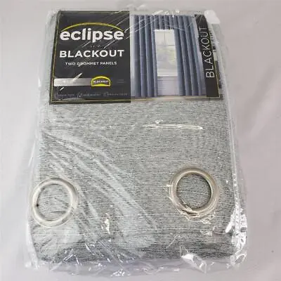 -^ Eclipse Blackout Two Grommet Panels Wyckoff Spa 52  X 95  ThermaWeave NEW • $33.99