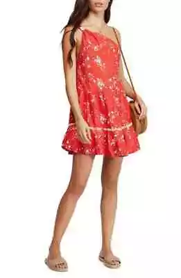 Free People Dress All Mine Mini One Shoulder Floral Print Red Sz XS NEW NWOT 476 • $38.40
